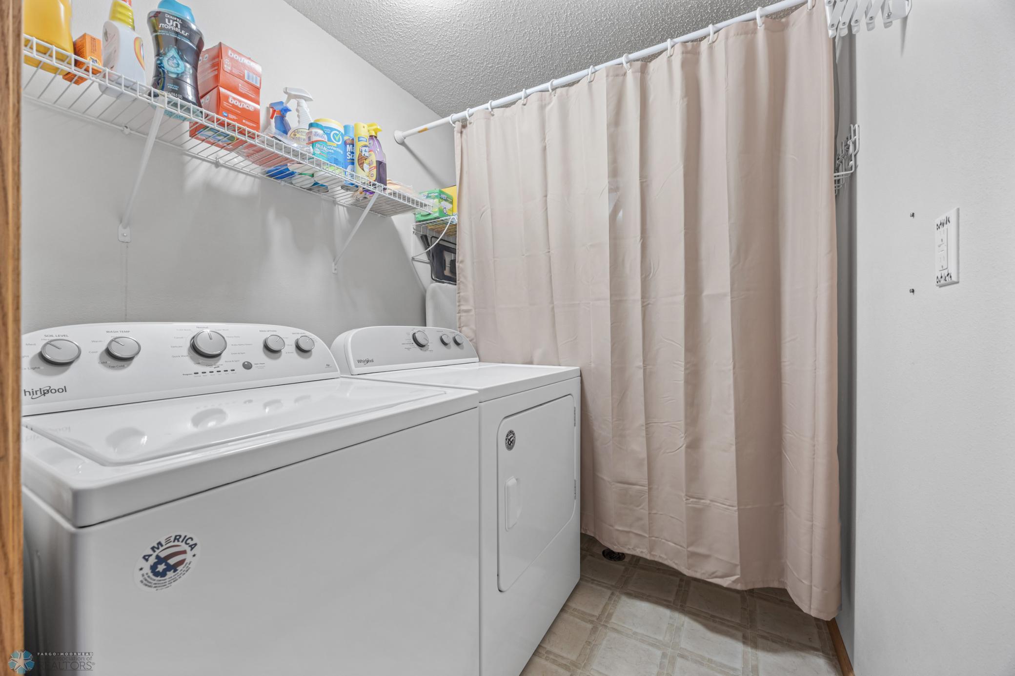 Laundry, washer and dryer stay!