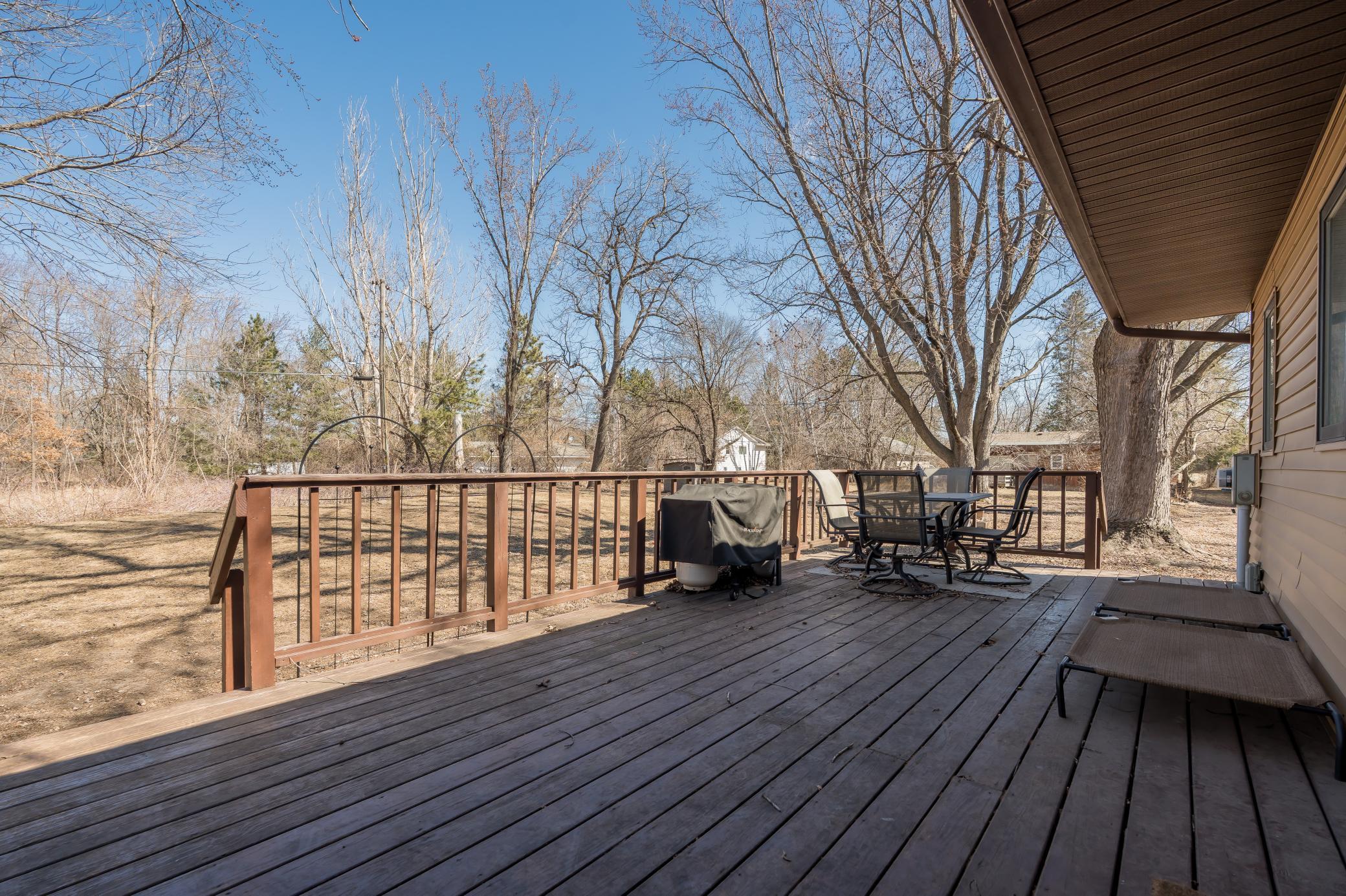 Nice sized deck ready for summer activities and relaxing