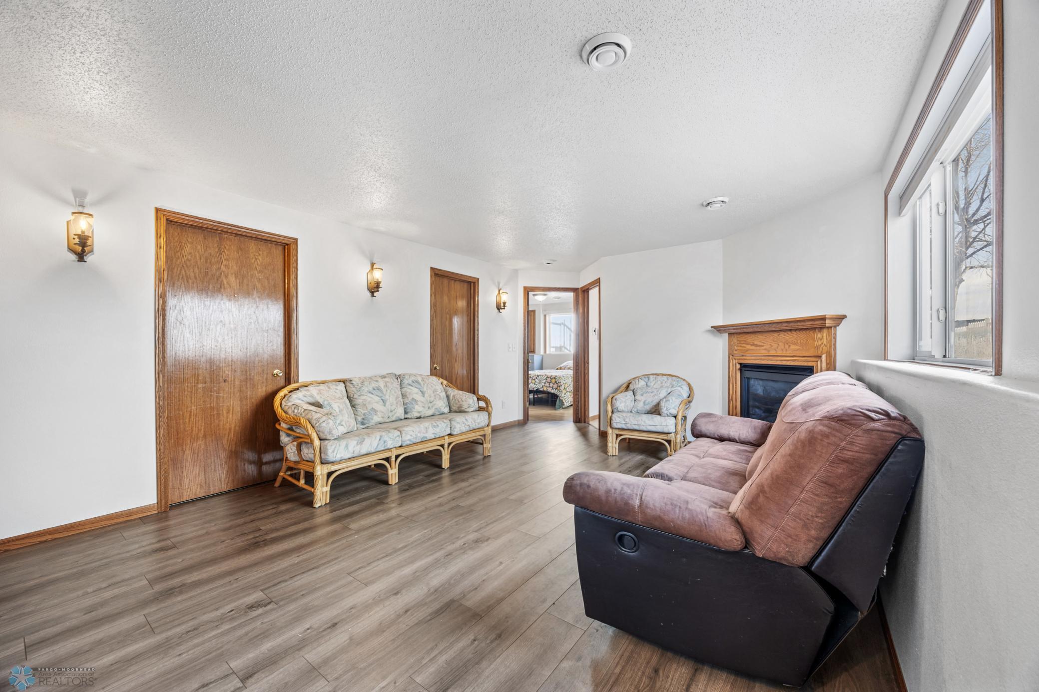 Family room with fireplace