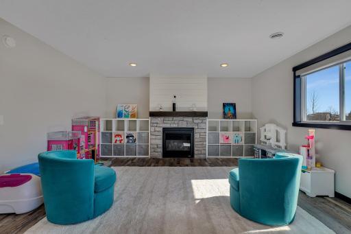 3rd Level Family Room with Gas Fireplace