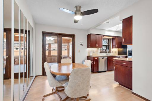 Informal dining area opens to 3 season porch you will love!