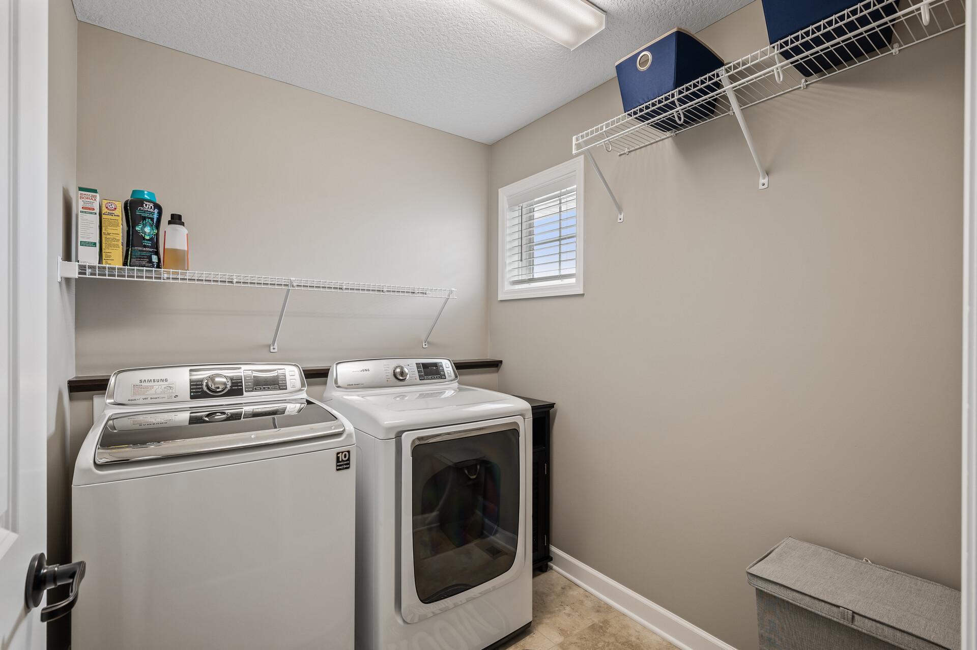 Upper level laundry.