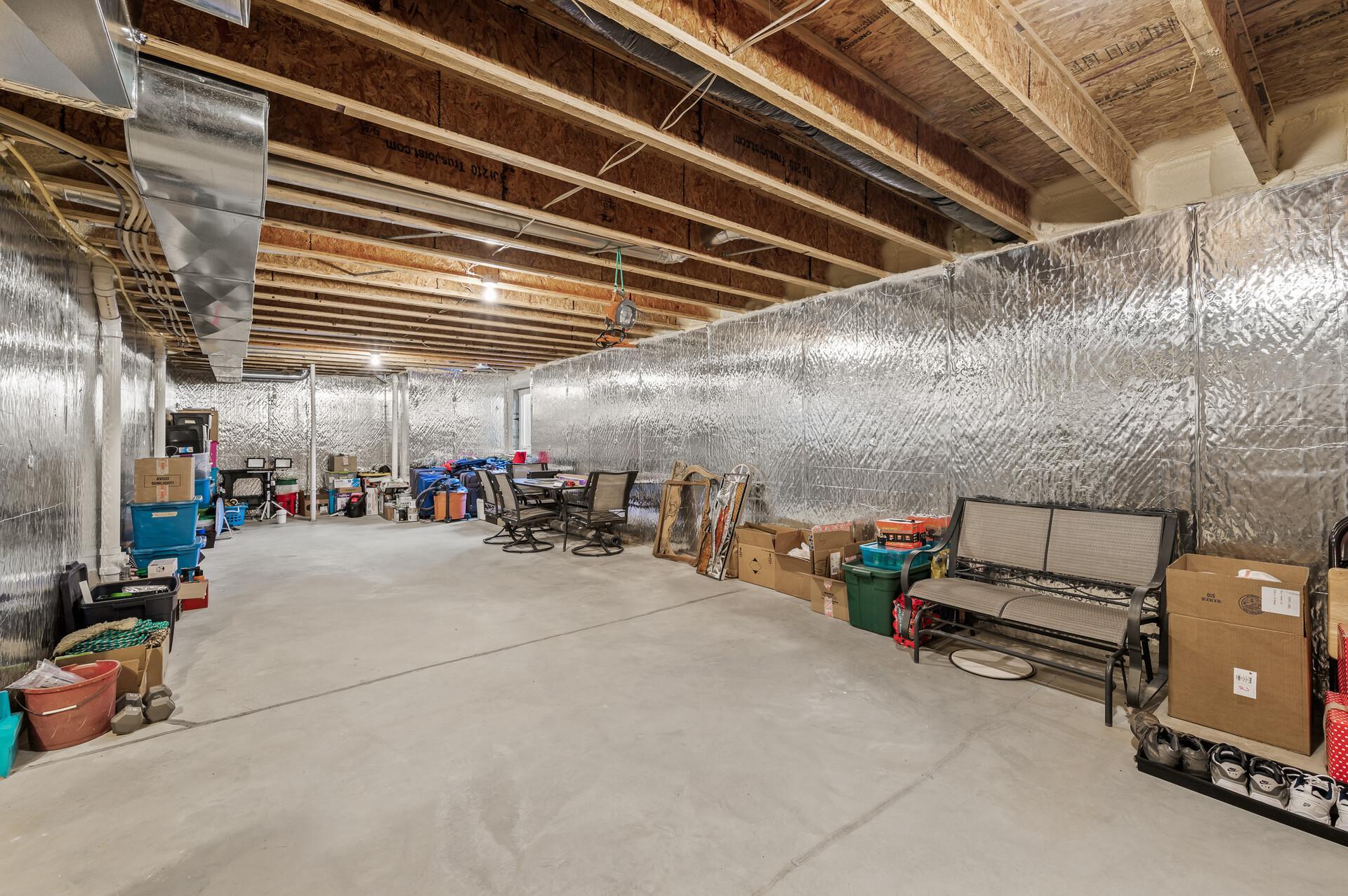A clean, unfinished basement with endless potential to personalize and instantly increase equity.