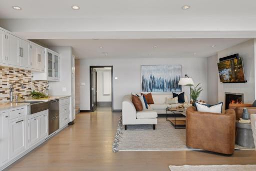 Beverage station, Fireplace, full laundry room