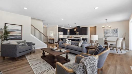 open Concept-Living room, kitchen and dining