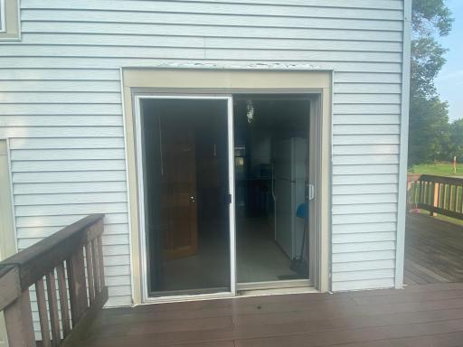 Sliding door from the kitchen to the back deck