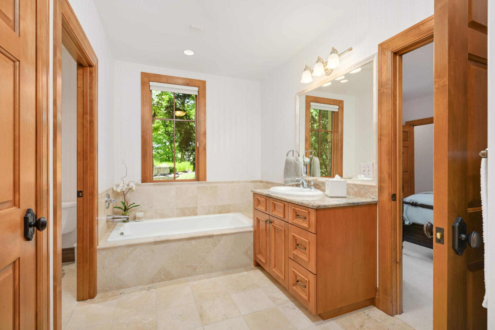 Lower level full Jack & Jill bathroom