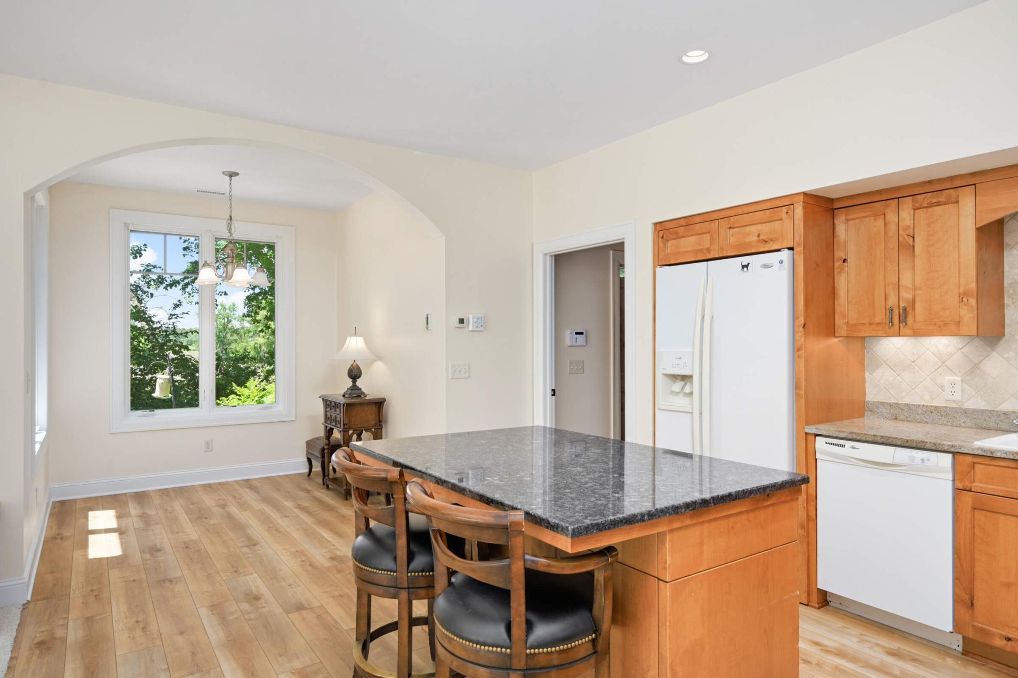 Center island in kitchen