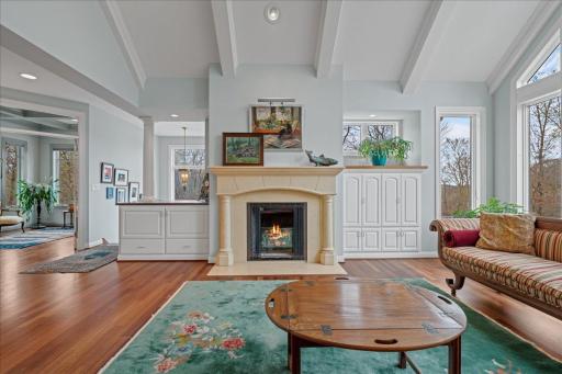 Custom cabinetry surround your gas fireplace.
