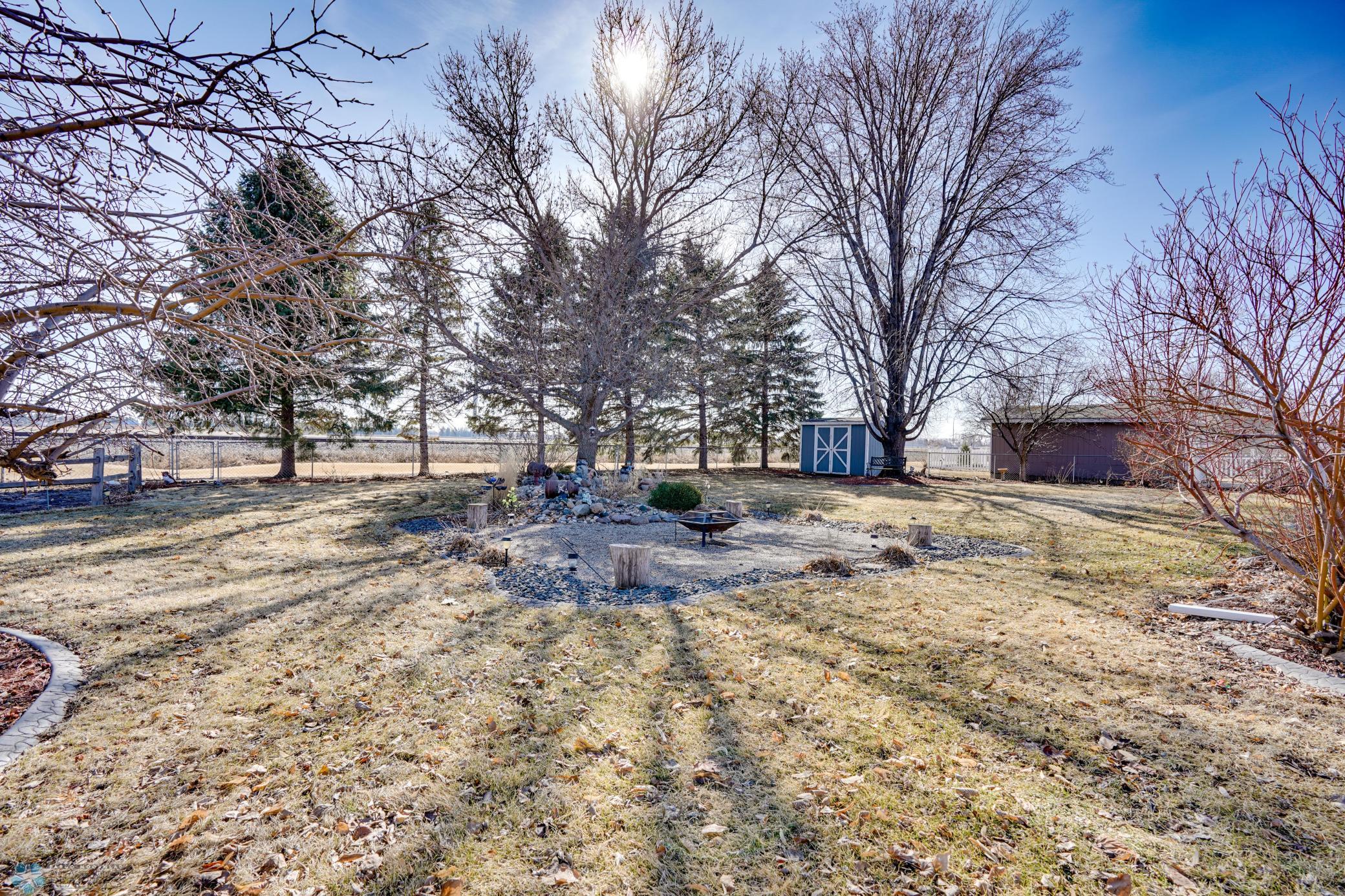 Paved firepit area