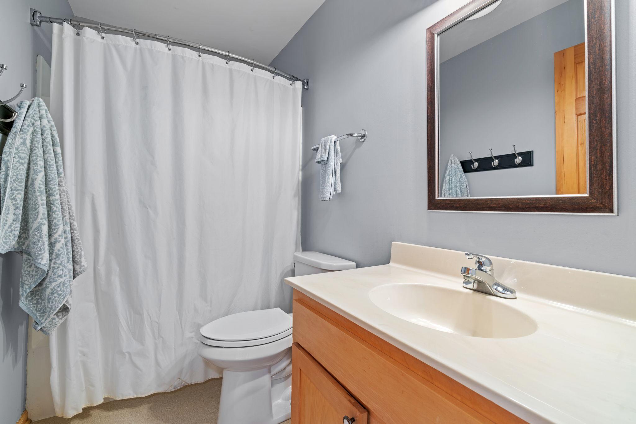 Upper level full bathroom in addition to primary ensuite.