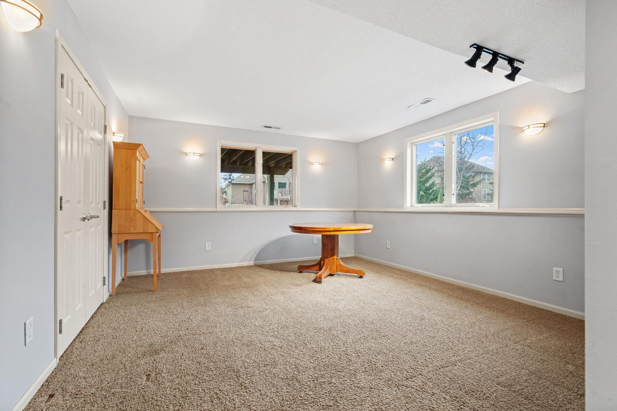 Lower level living area.