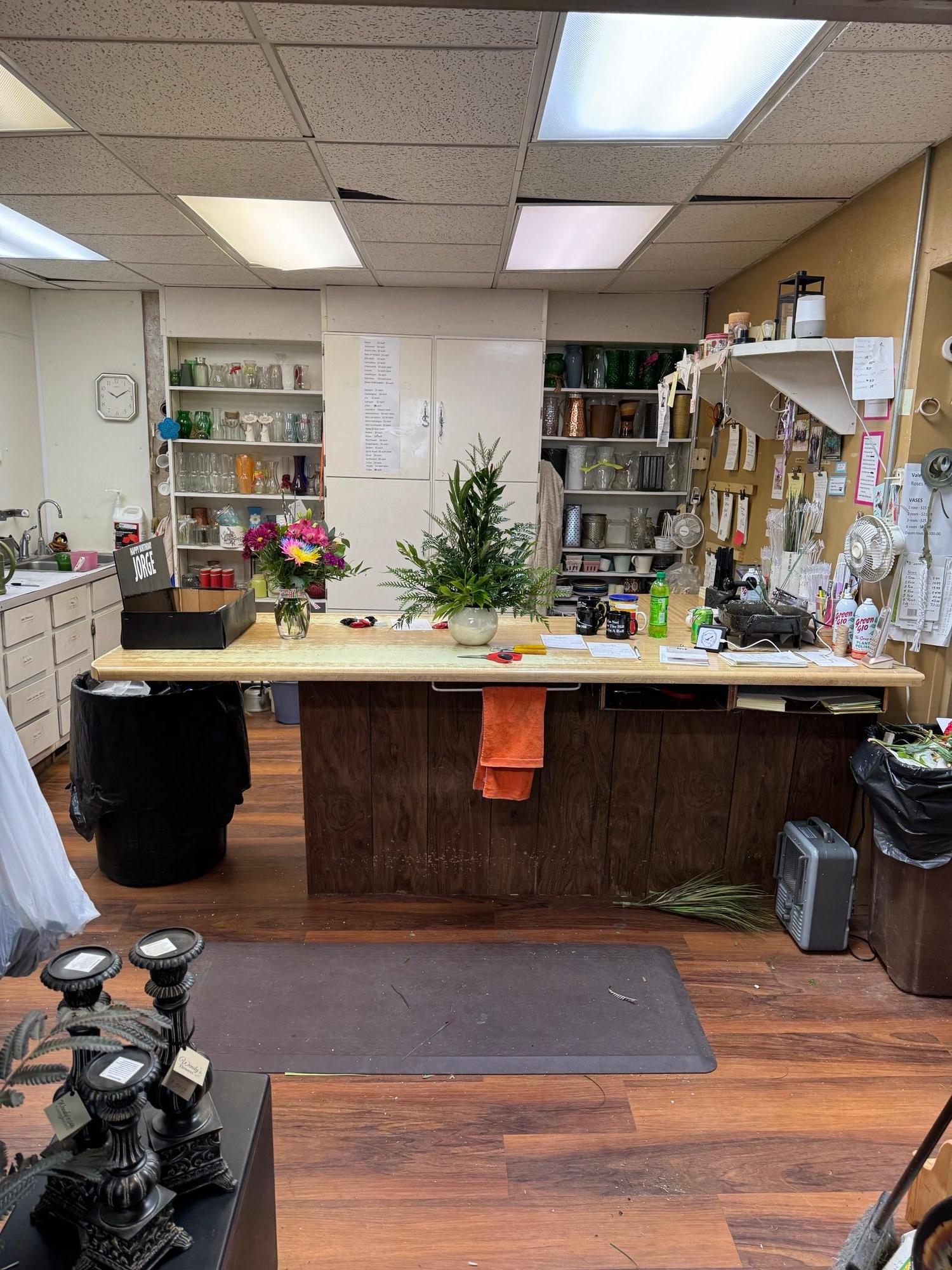 floral arrangement counter