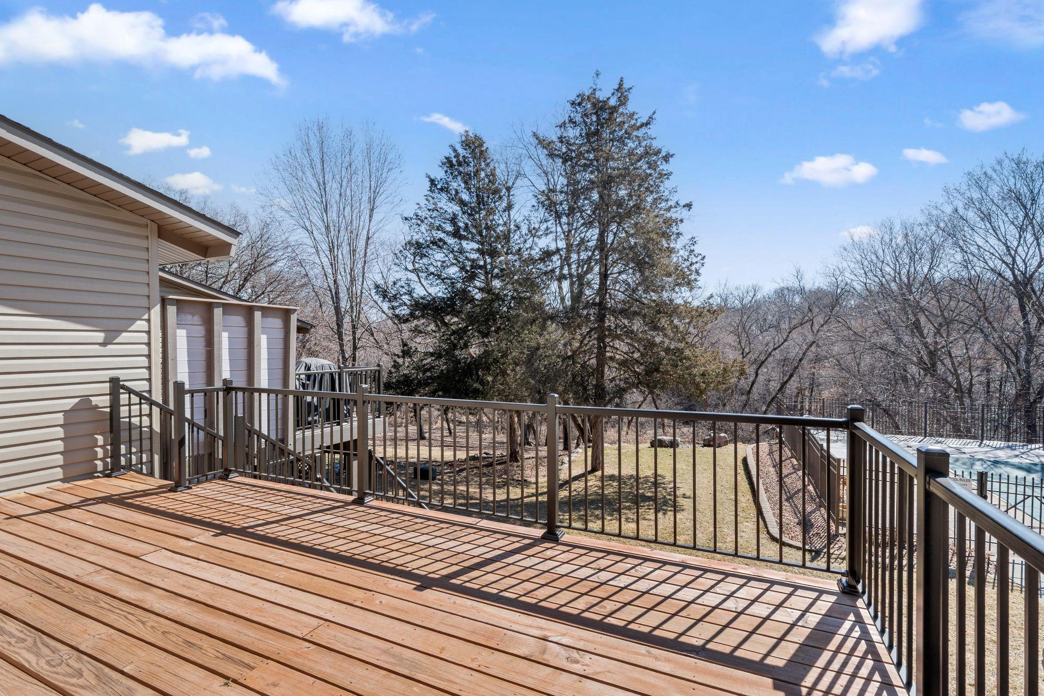 Spacious deck in the back of the home