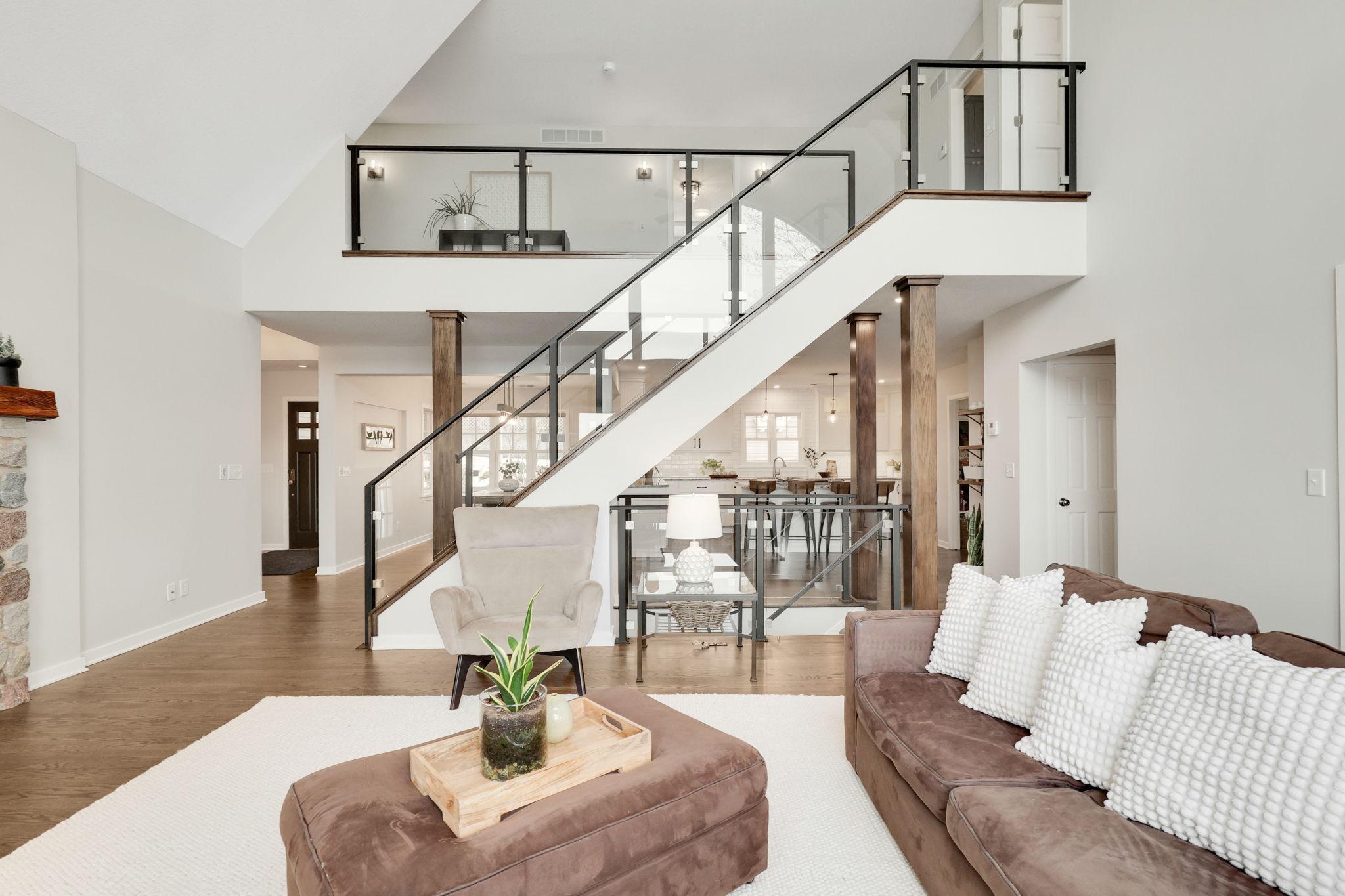 beautiful stairway to the upper level