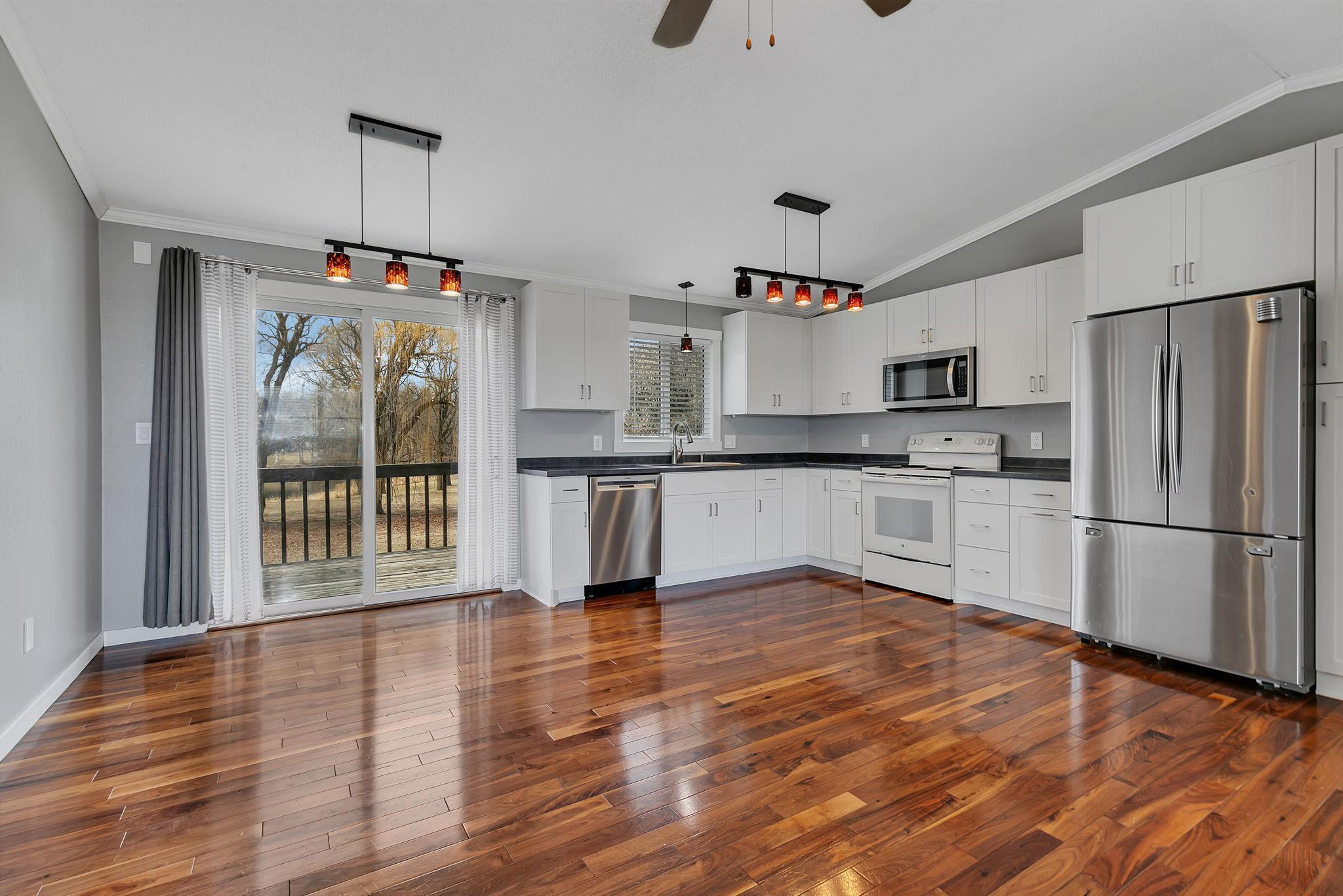 Dining room walks out to a deck