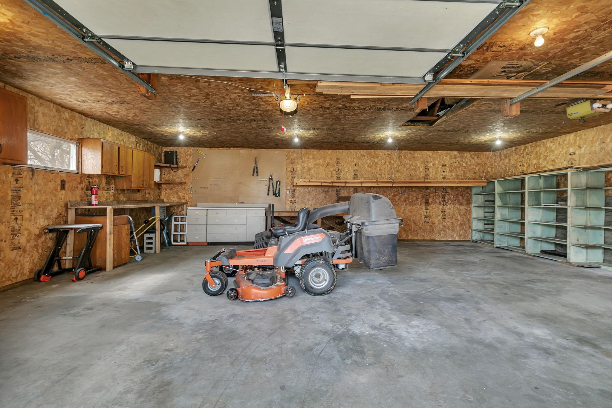 Detached garage interior