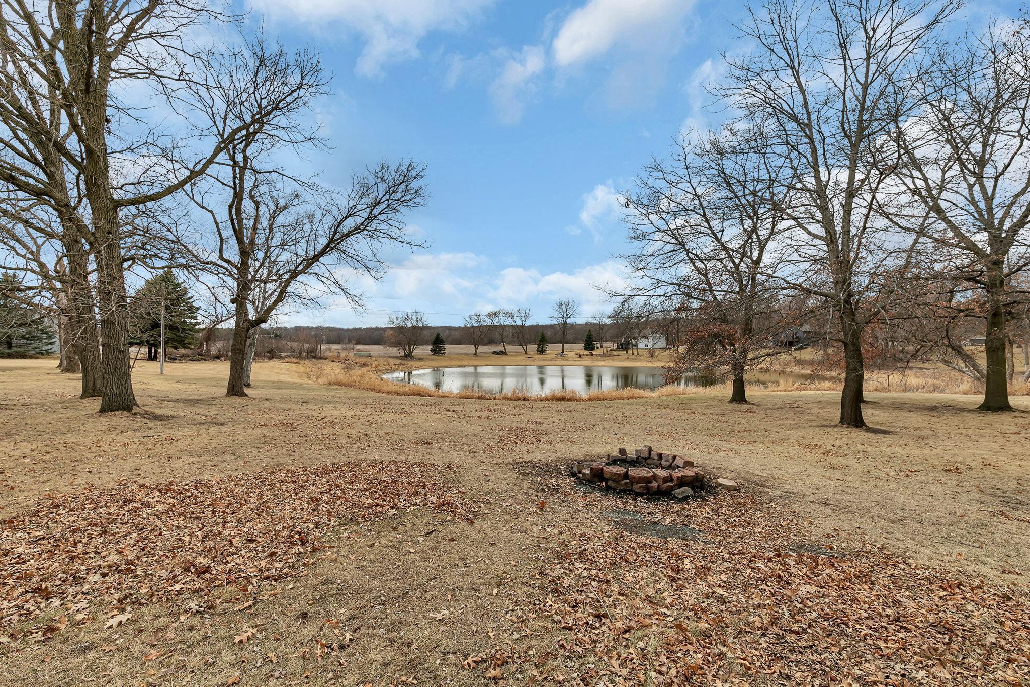 Enjoy a bonfire in the fire pit down by the pond!