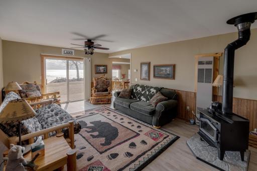Views of the lake are always close with quick access to the patio from the sliding glass doors