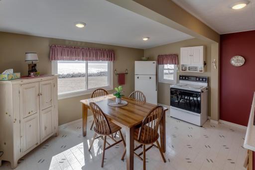 Plenty of space for dining or having game night while still having a great view of the lake