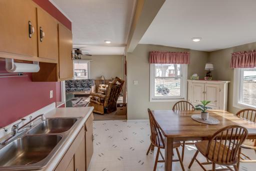 Spacious kitchen with close access to BBQ's on the patio