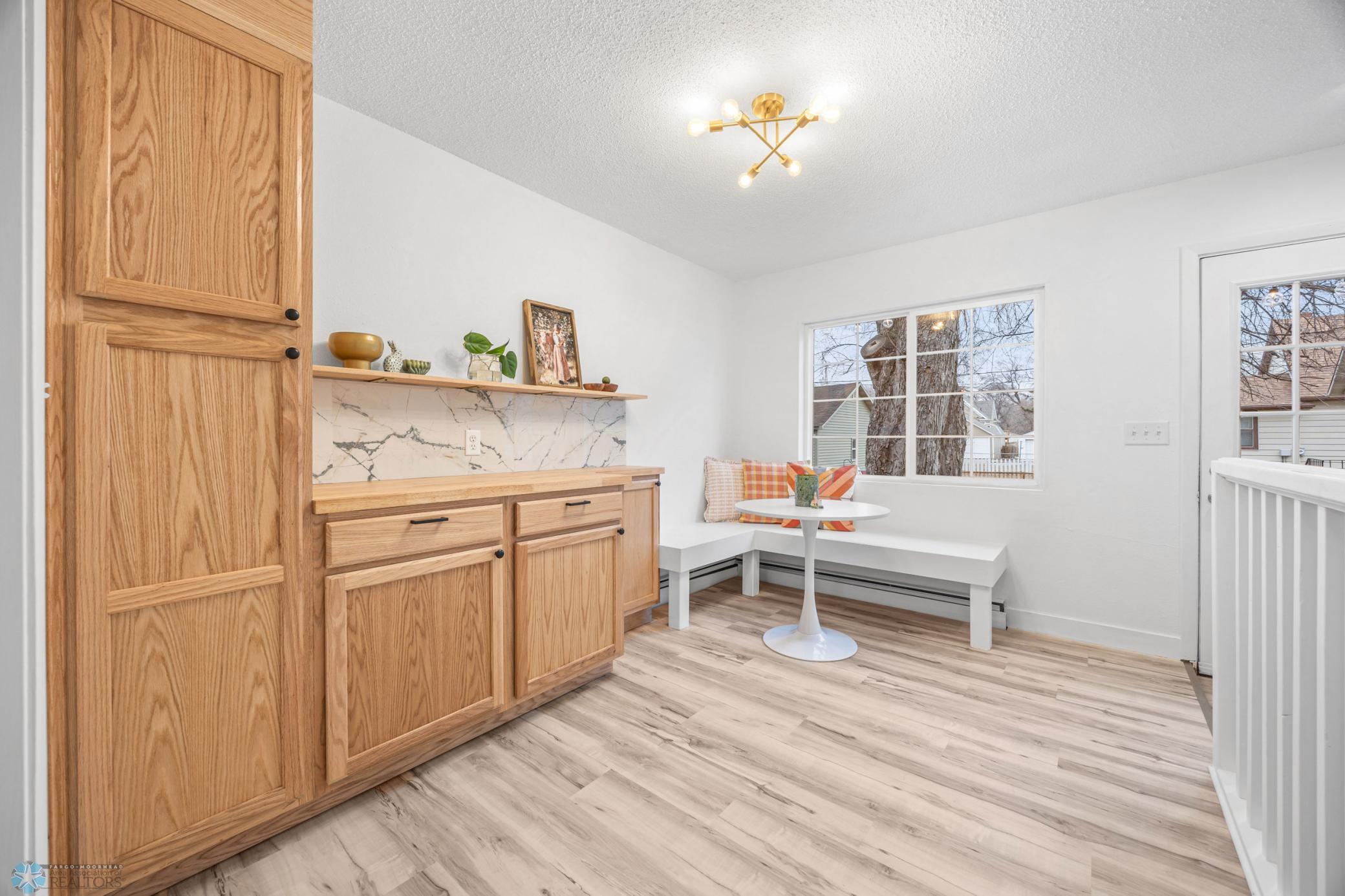 Breakfast nook with pantry, coffee bar