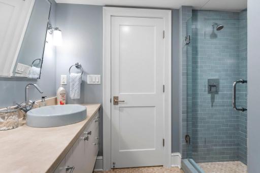Three quarter bath on the lower level is great for your pool guests!