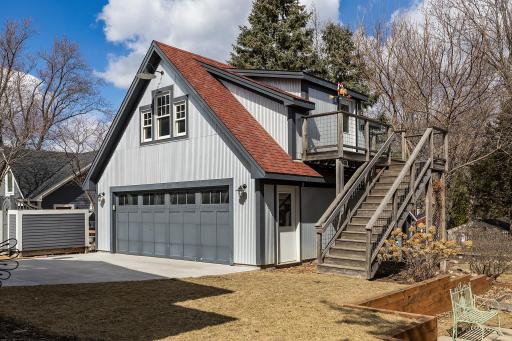 2-car garage with space above for storage or a future finish