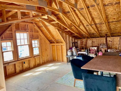 The area above the garage offers 429 SF ideal for a future studio, office, or play room