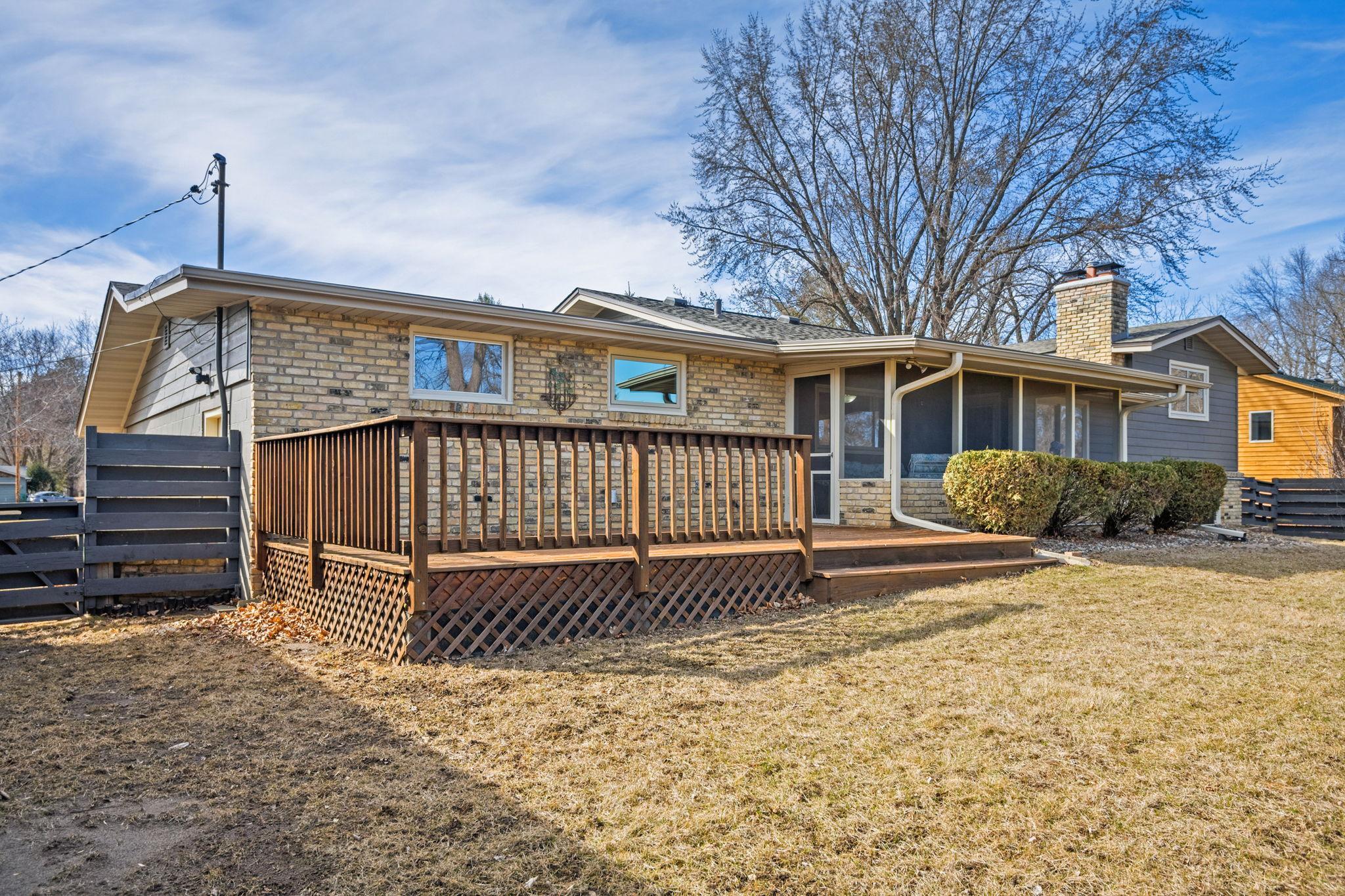 Walk out from your sunroom to your deck