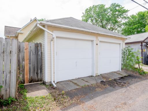 Two-car detached garage.