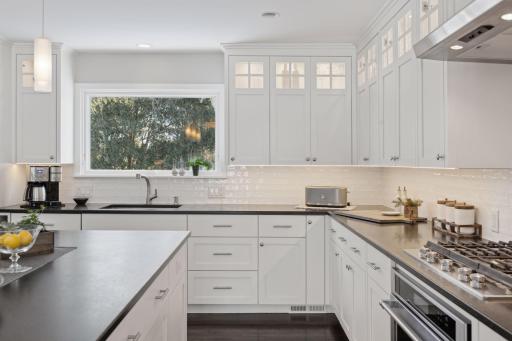 Kitchen window overlooking the swimming pool
