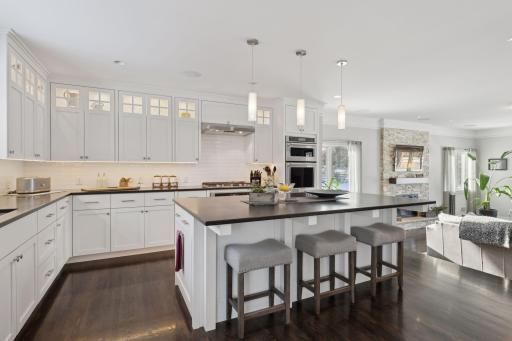 Custom designed cabinets with under cabinet lighting