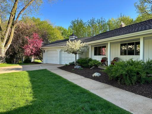 Beautiful landscaping all the way around the property