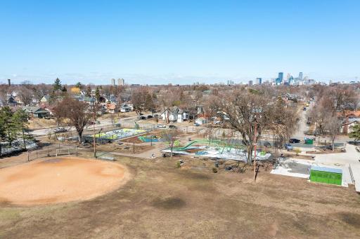 Aerial view of Phelps Park playground and skyline - 3933-chicago-ave-unit-4.jpg