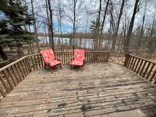 Deck on lake side with panoramic views of the lake