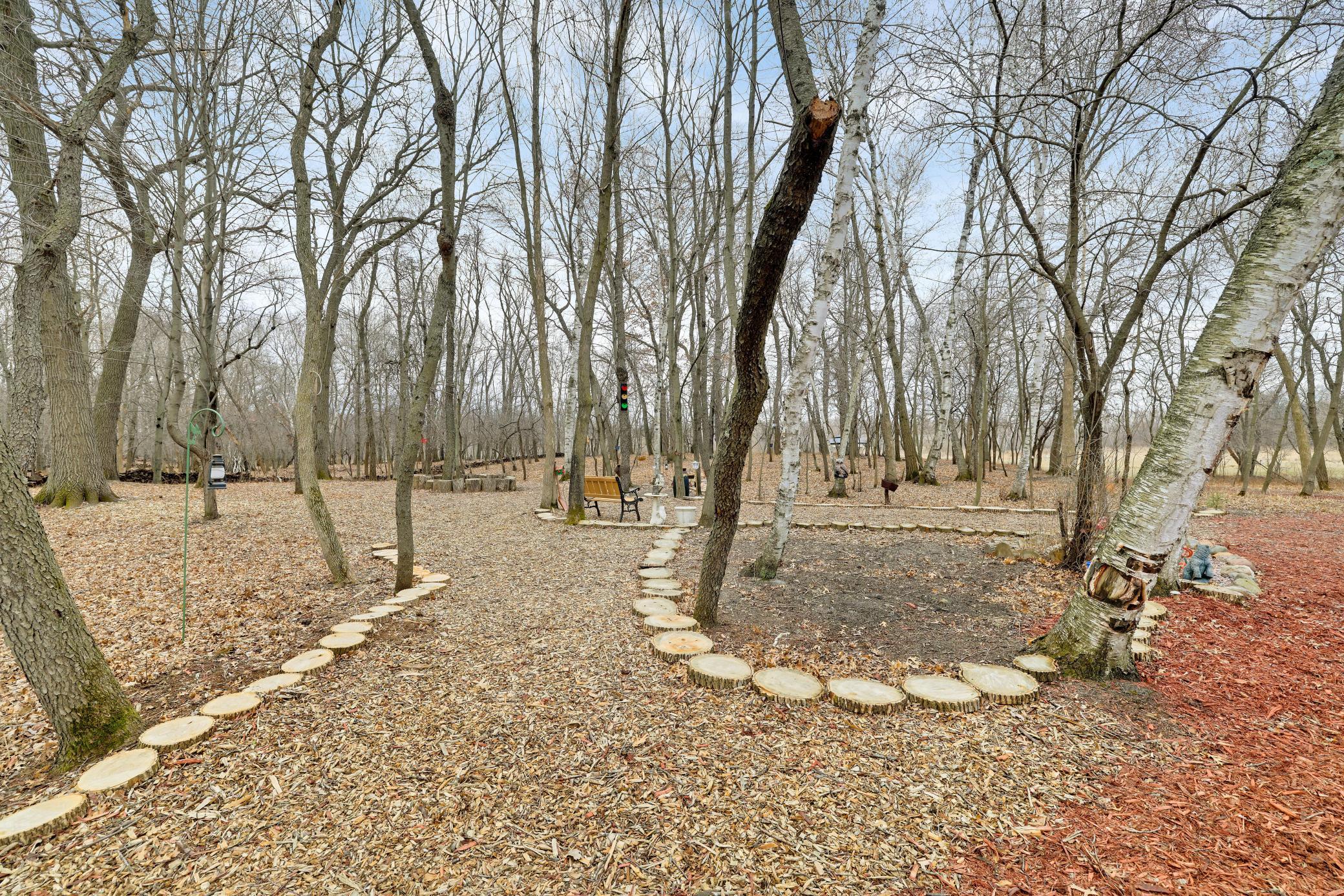 Nicely landscaped walking paths