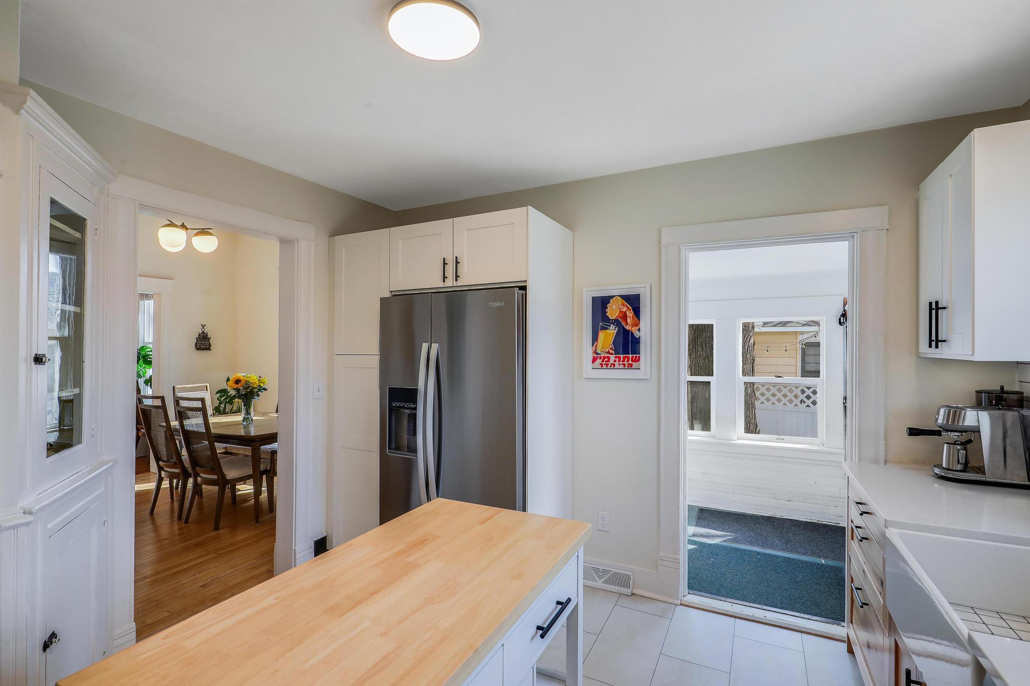 Kitchen view of mudroom