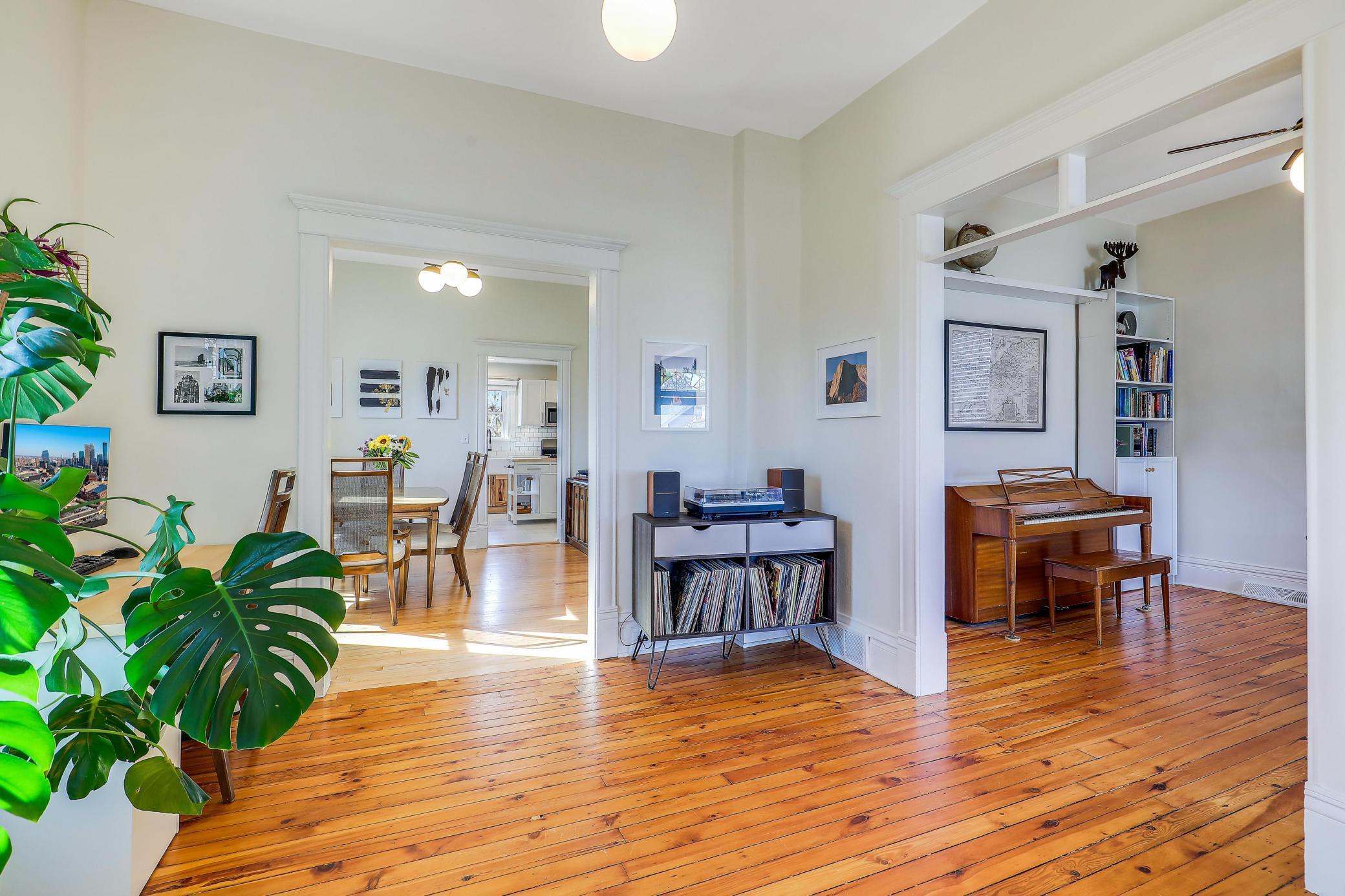 Foyer view of dining and living rooms