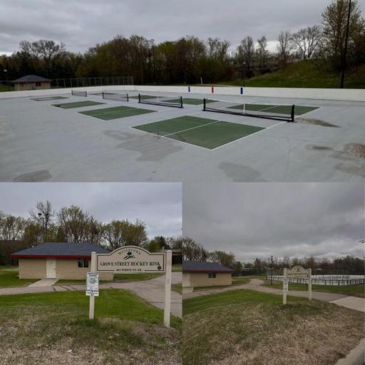 Less than a 1 mile walk to the outdoor pickleball/tennis courts and ice rink in the winter. Warming house at the Pickleball/Tennis courts and ice rink