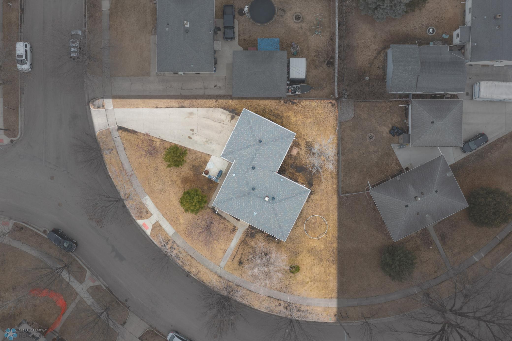 Aerial view with lot lines