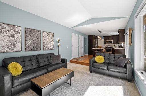 Family room and kitchen make up this focal area of the home.