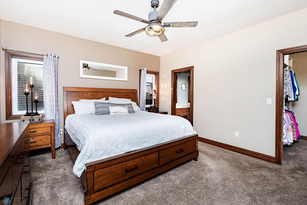 Large space. Ceiling fan. Private bath. Walk-in closet.