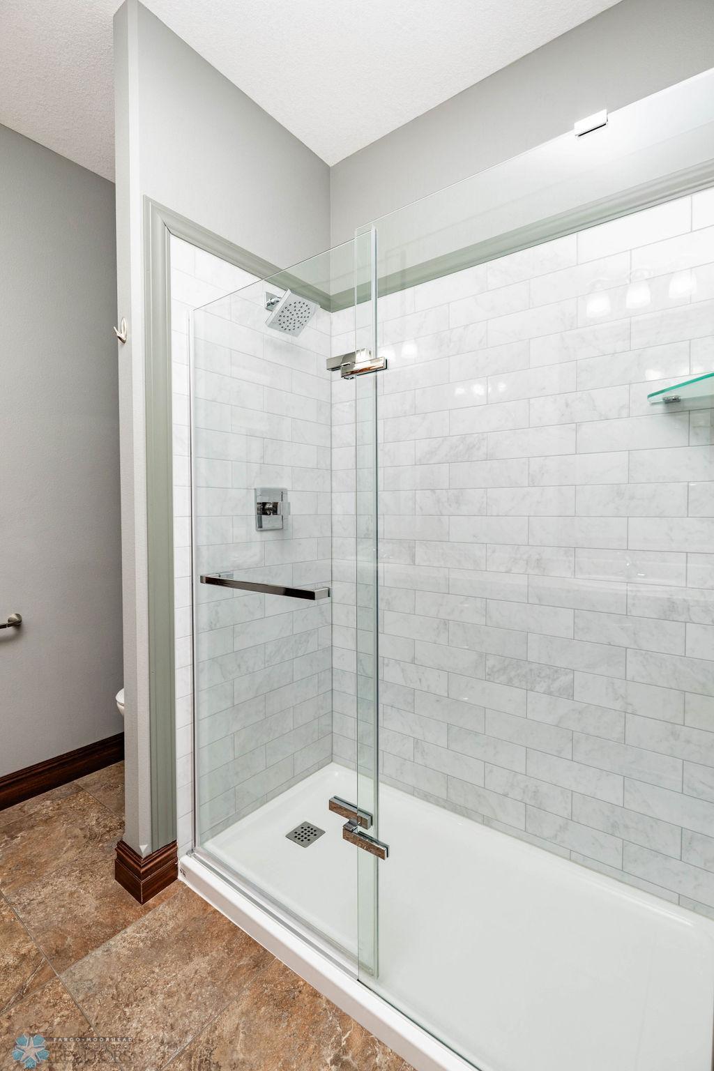 Gorgeous tiled walk-in shower