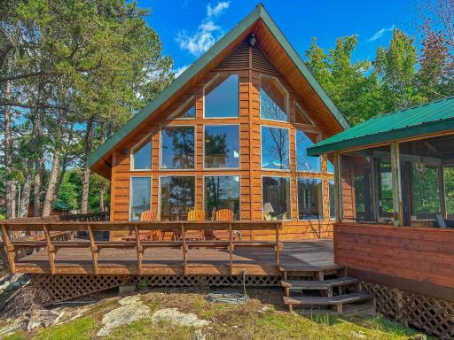 Photo for 1920 Grindstone Island, International Falls, MN 56649 - Listing #6693024 Windows galore with a 1,300sq ft wrap-around deck