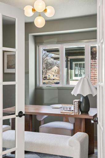 Sunny Main Level Office with French Doors