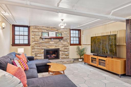 The lower level has a new gas fireplace and is spacious and welcoming!