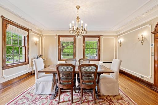 Perfect for intimate dinners or festive gatherings. This dining room is a true celebration of classic design and enduring quality.