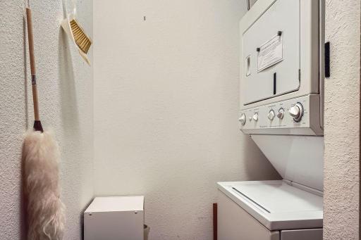 Convenient In-unit laundry and additional storage space.