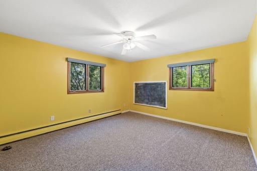 Another look at bedroom three on the lower level! There's a chalkboard just waiting for some creative artwork!